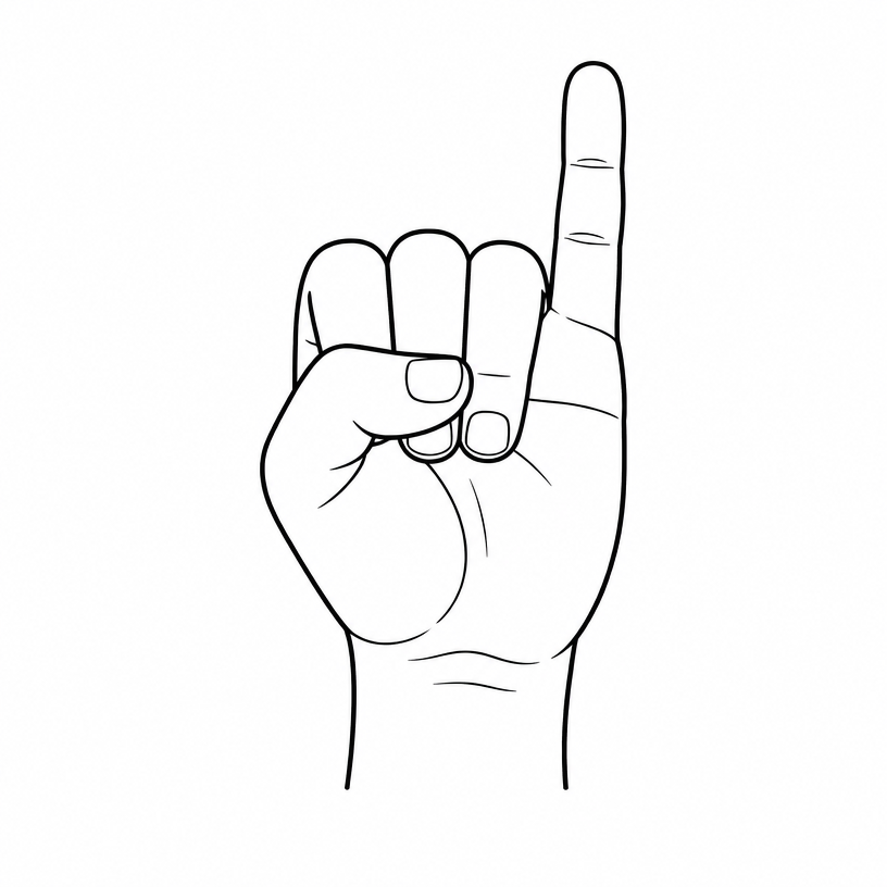 ASL letter I: closed fist with only the pinky finger extended straight up.